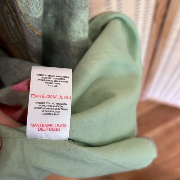 Jason Wu Multicolor Abstract Tropical Print Midi Linen Dress - Picture 7 of 12